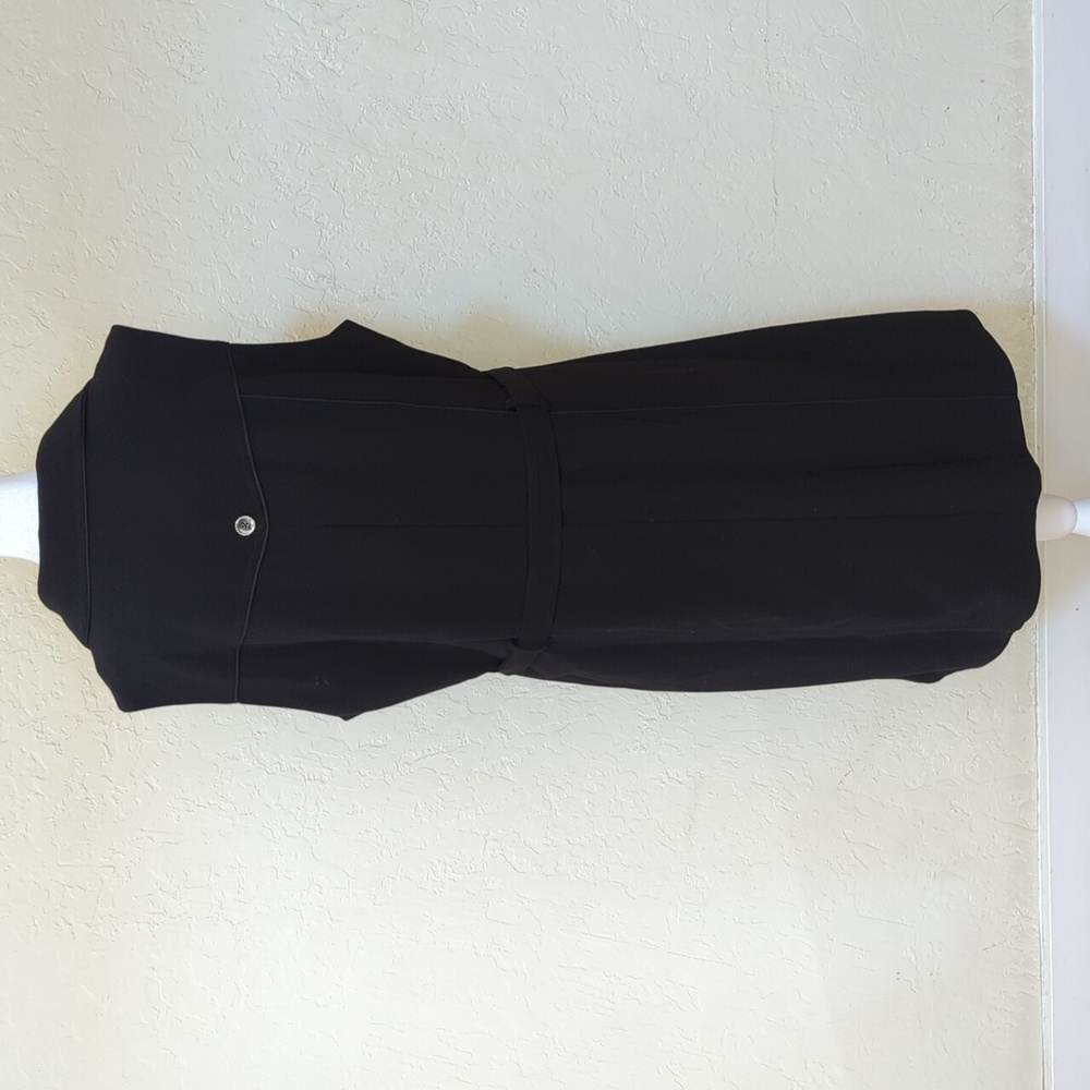 NEW WHBM Black Sleeveless Iconic Double Breasted Trench Dress Size 18 - Picture 4 of 12